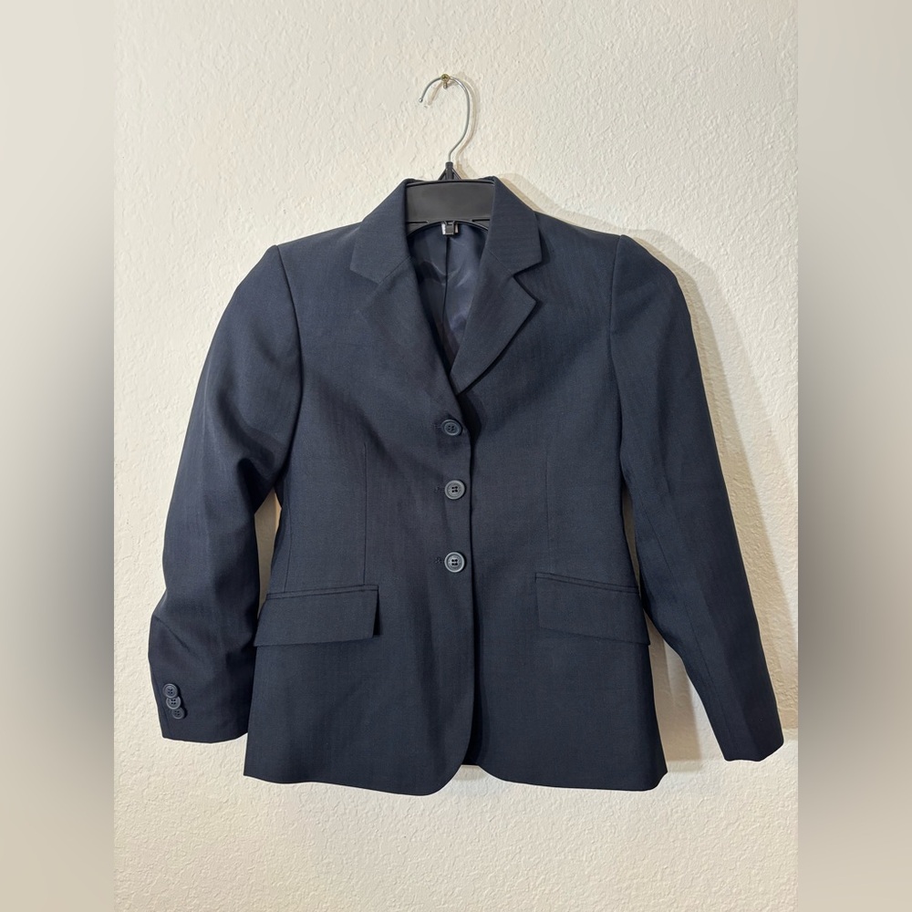 RJ Classics Hampton Show Coat Navy Youth 14S Equestrian Riding Jacket 3 Button - Picture 3 of 10